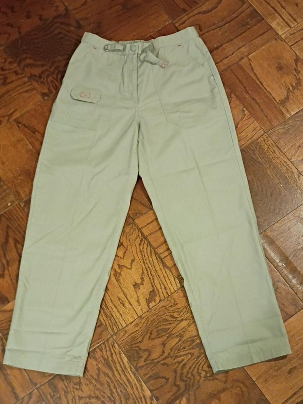 L.L. Bean Coolmax Ripstop Olive Cargo Pants Mid-Rise Straight Leg Petite Sz 10P
